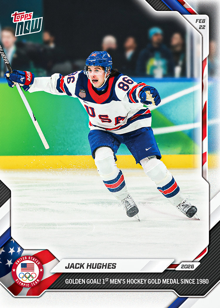 Jack Hughes - 2026 Olympics Topps NOW - Card 18 PR: 332,447
