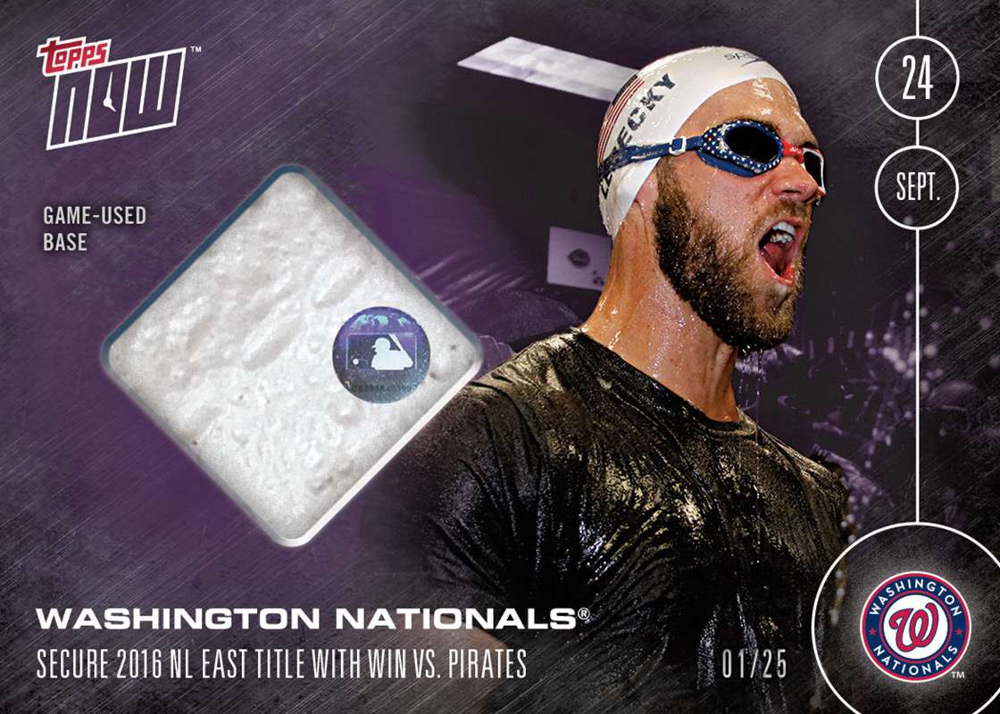 WASHINGTON NATIONALS CLINCH N.L. EAST DIVISION TITLE RELIC Card # TO 25 - TOPPS NOW