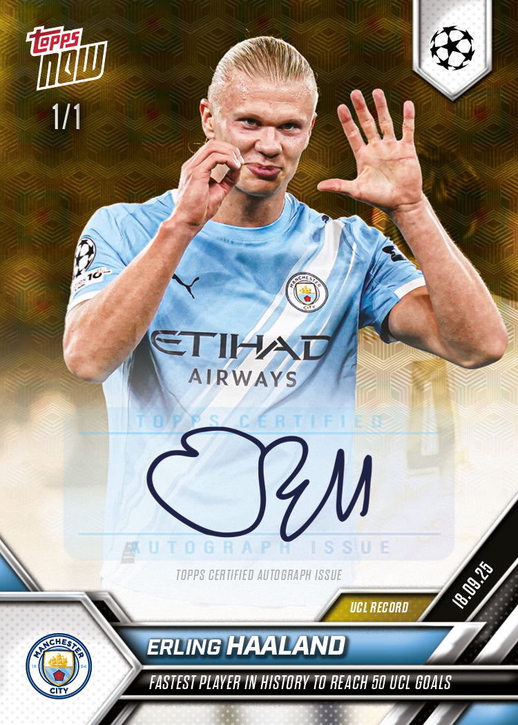 Erling Haaland - 2025-26 UCL Topps NOW - Card 20 - LOOK FOR AUTO - PR: 2266 - Image 2