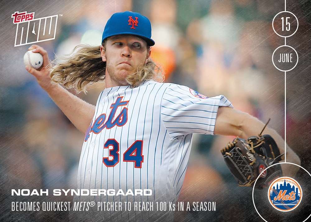 Noah Syndergaard - 6/15/16 TOPPS NOW Card 156 - Print Run: 810