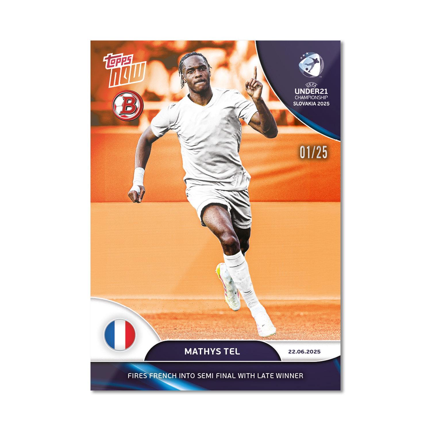 Mathys Tel - 2025 UEFA Euro U-21 Topps NOW - Card 9 - PR: 126 - Image 5