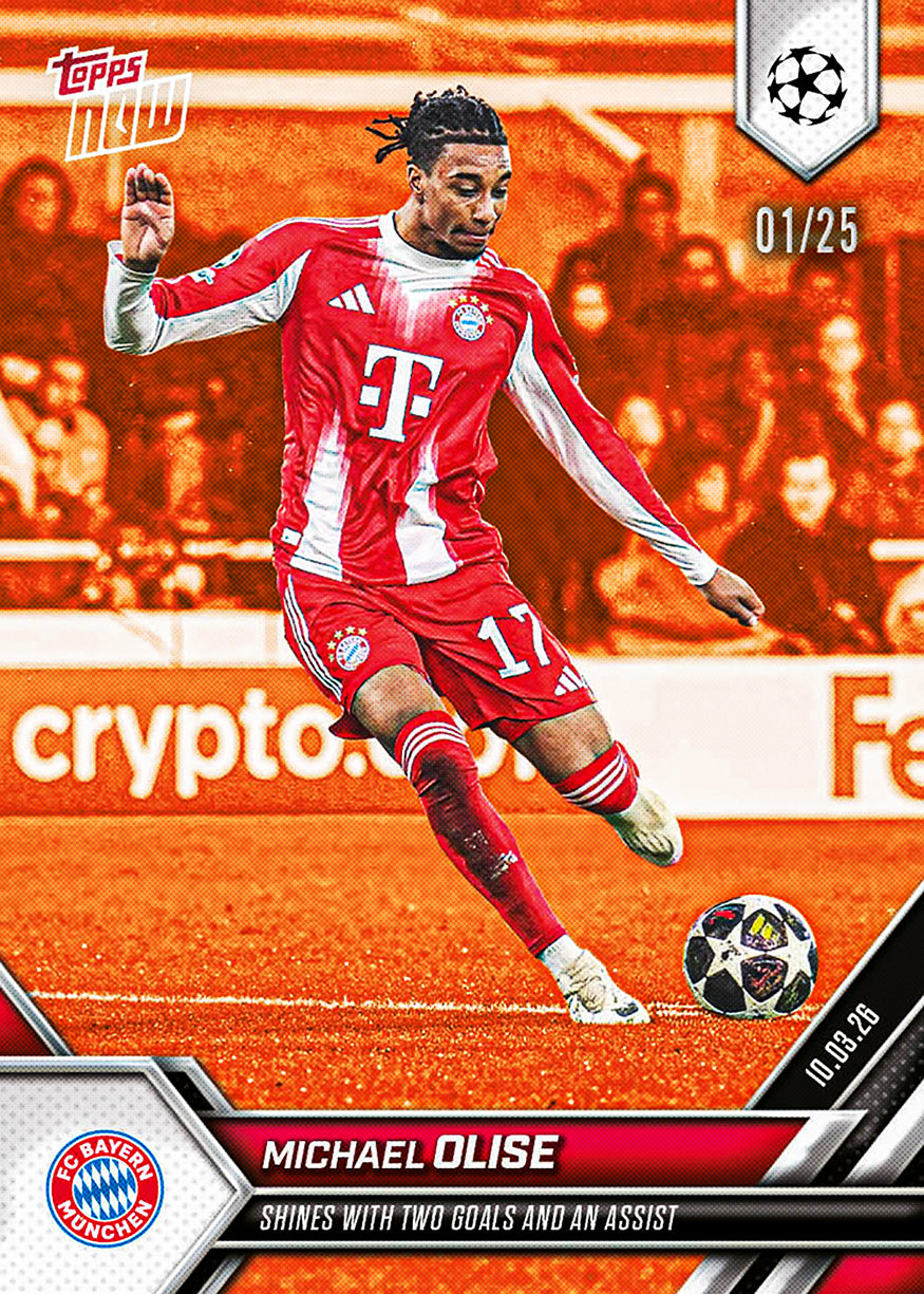Michael Olise - 2025-26 UCL Topps NOW - Card 102 - PR: 639 - Image 5