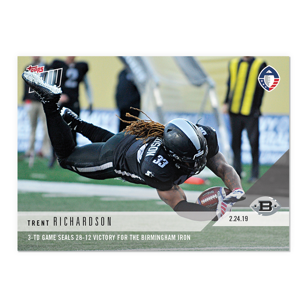 Trent RIchardson - AAF TOPPS NOW Card 17 - Print Run: 249
