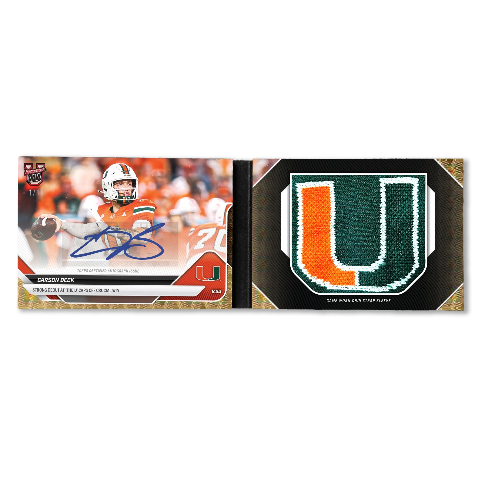 Carson Beck - 2025-26 Bowman U NOW Football - Card 5 - LOOK FOR AUTO-RELIC BOOKLET - PR: 3630 - Image 2