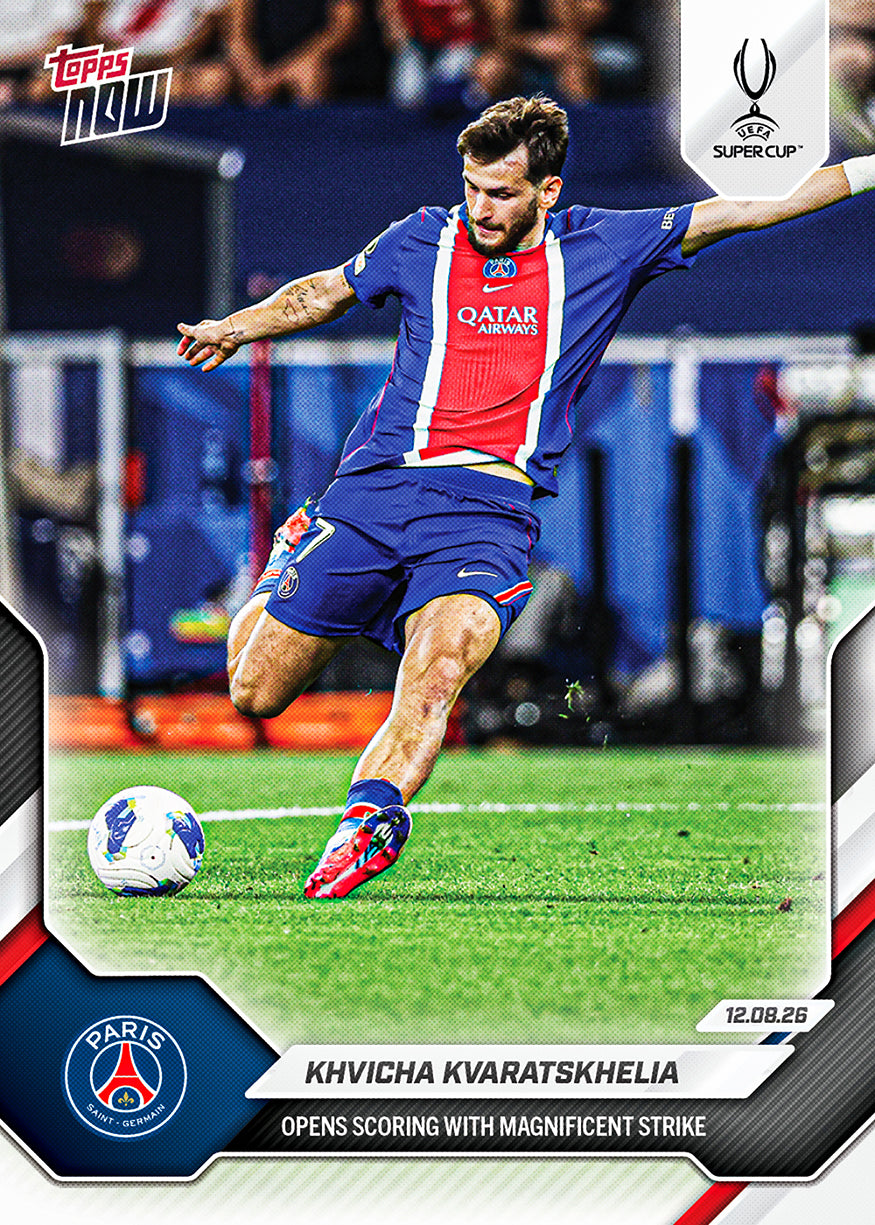 Khvicha Kvaratskhelia - 2026-27 UCL Topps NOW Card 3 - PR: 2832