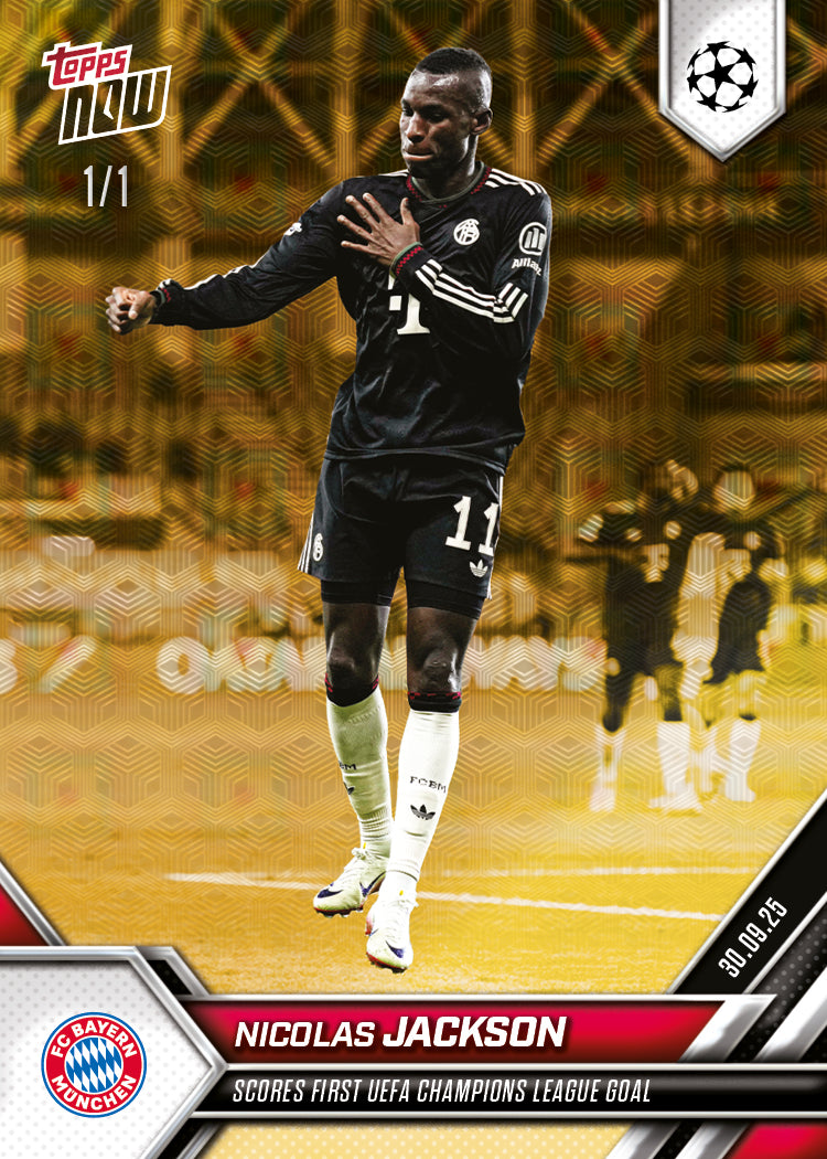 Nicolas Jackson - 2025-26 UCL Topps NOW - Card 27 - PR: 187 - Image 2