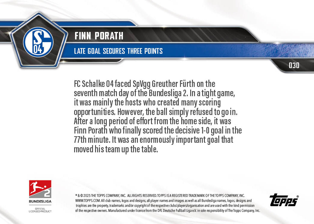 Finn Porath - 2025-26 Bundesliga Topps NOW - Card 30 - PR: 275 - Image 7