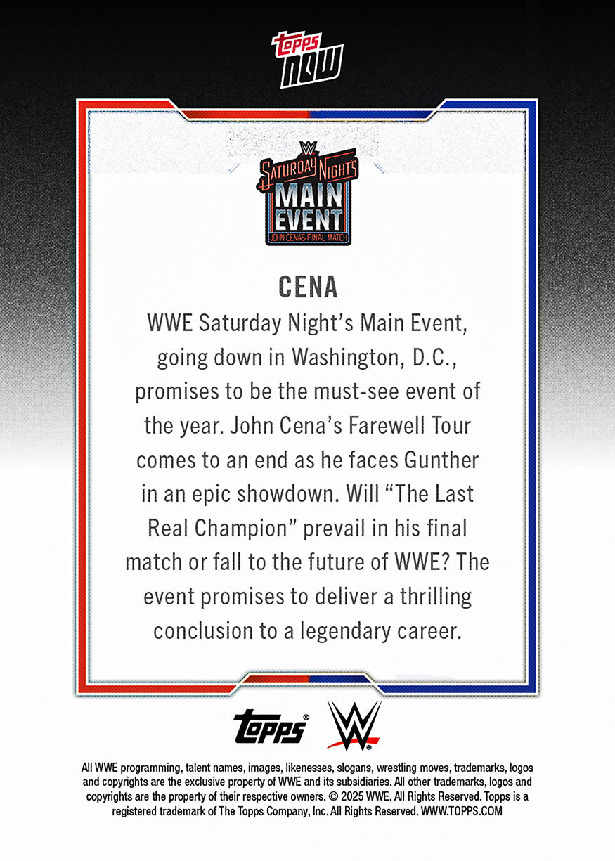 John Cena - 2025 WWE Topps NOW - Card CENA - PR: 16552 - Image 4