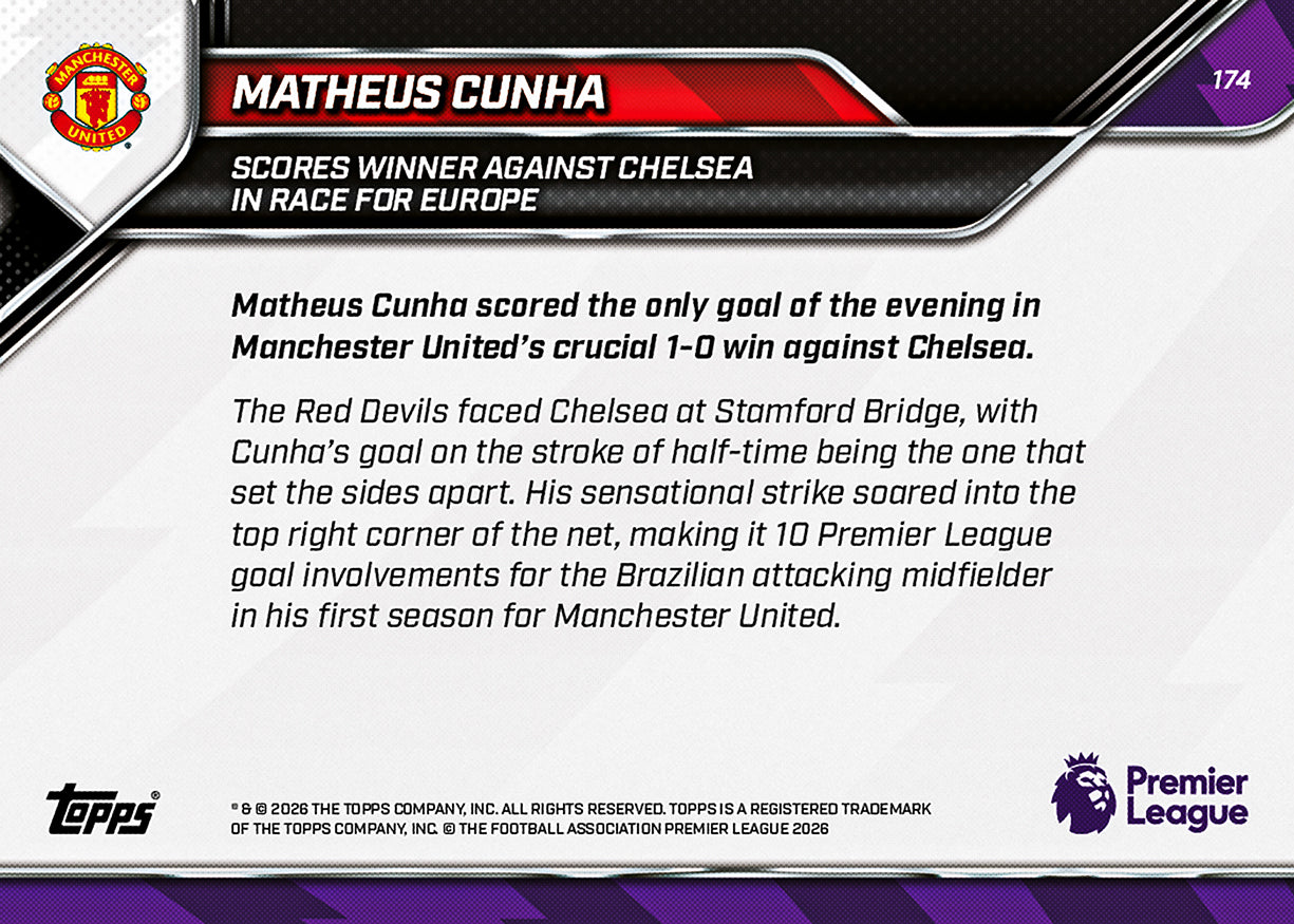 Matheus Cunha - 2025-26 Premier League Topps NOW - Card 174 - PR: 760 - Image 7