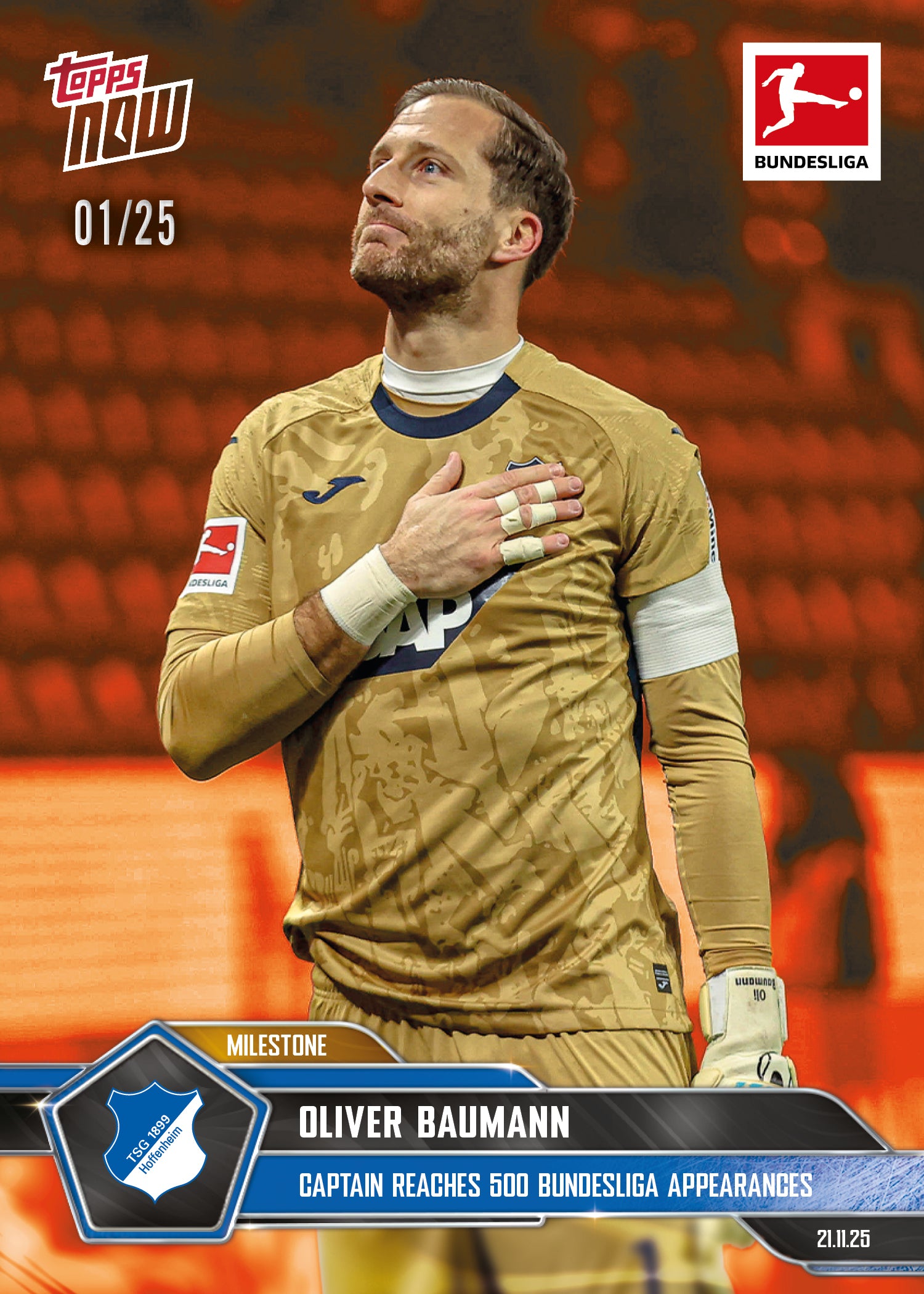 Oliver Baumann - 2025-26 Bundesliga Topps NOW - Card 62 - PR: 267 - Image 5