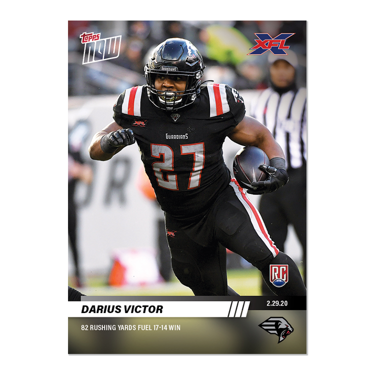 Alternative view of 5-Card Bundle - XFL TOPPS NOW Cards 21-25