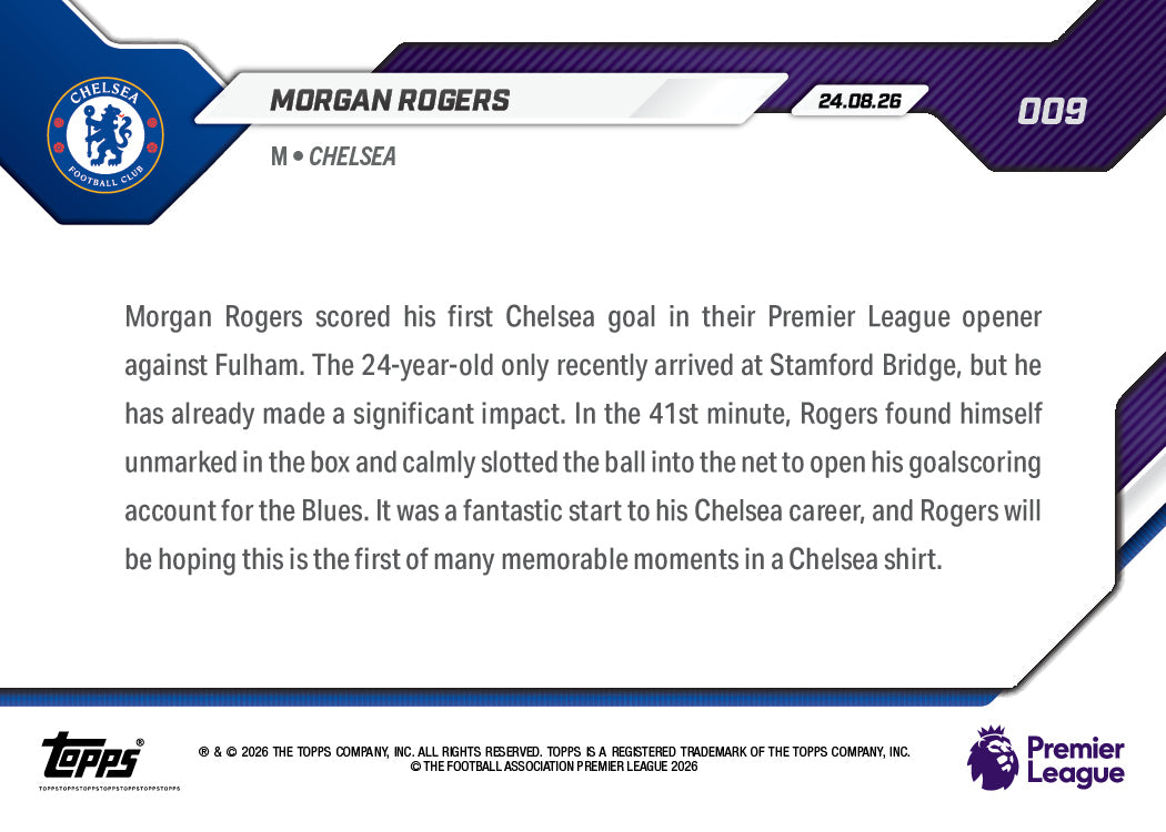 Morgan Rogers - 2026-27 Premier League Topps NOW - Card 9 - Image 6