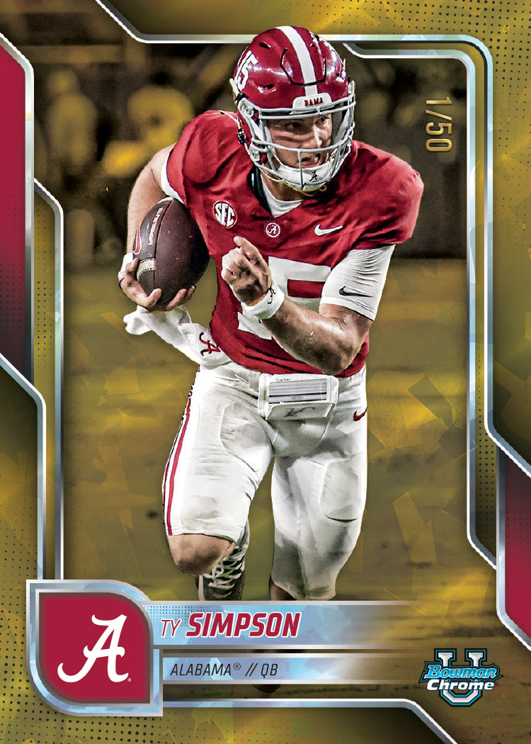 Alternative view of 2025 Bowman University Chrome Football Sapphire Edition - Hobby Box