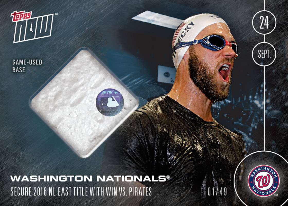 WASHINGTON NATIONALS CLINCH N.L. EAST DIVISION TITLE RELIC Card # TO 49 - TOPPS NOW