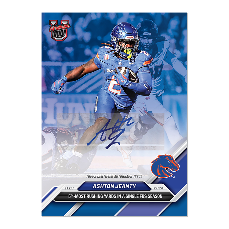 Autograph # to 49 or Lower - Ashton Jeanty - 2024 Bowman U Now Card 50 - Image 3