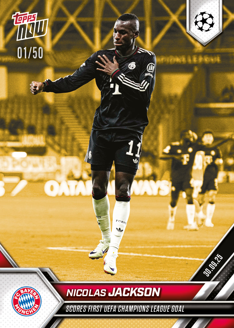 Nicolas Jackson - 2025-26 UCL Topps NOW - Card 27 - PR: 187 - Image 6