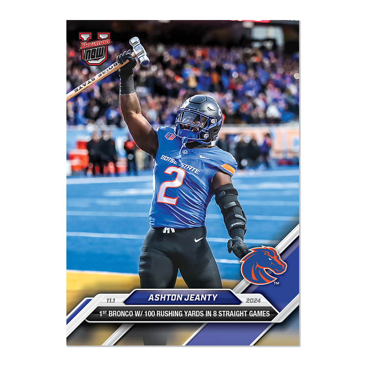 Ashton Jeanty - 2024 Bowman U NOW Football Card 34 - LOOK FOR AUTOS - PR: 1990