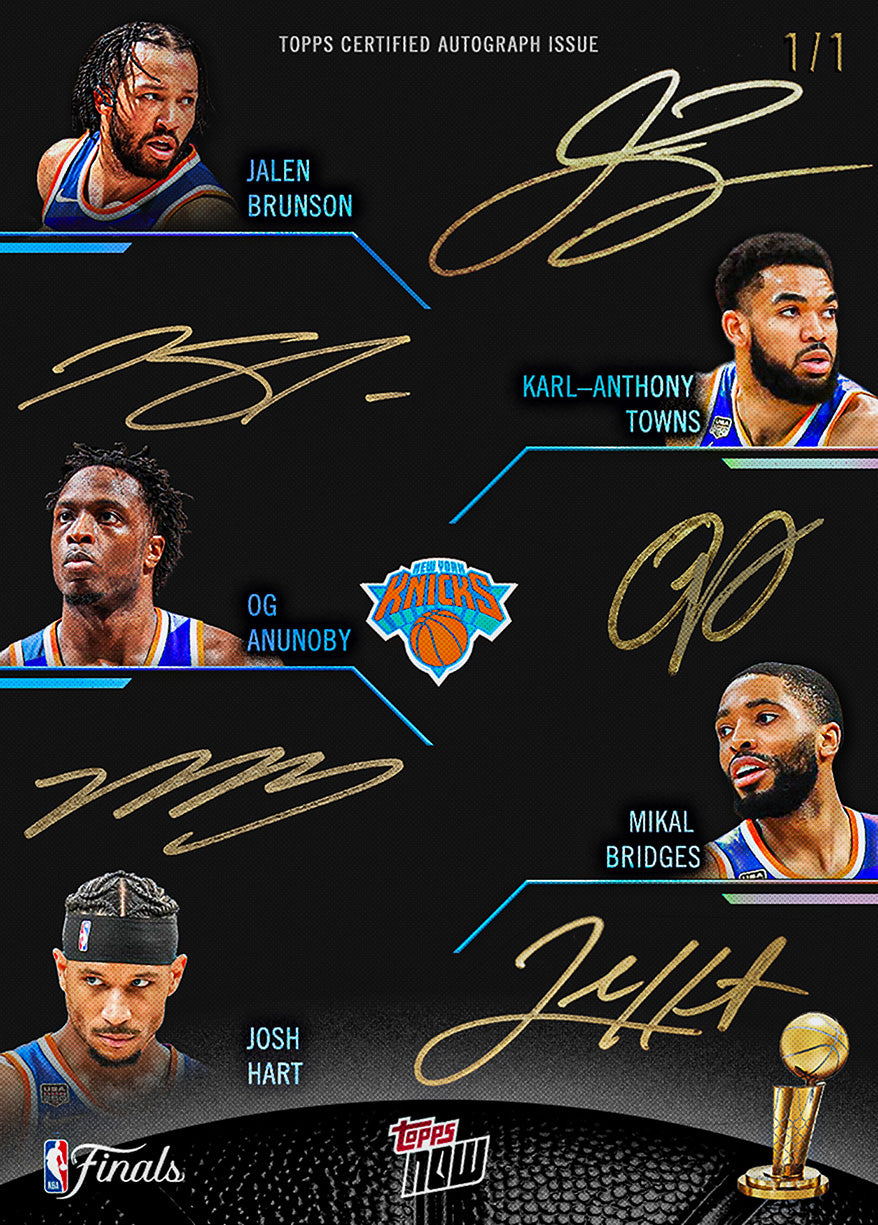 Alternative view of 2026 NBA Champions - New York Knicks - NBA Topps NOW 16-Card Team Set - PR: 65941