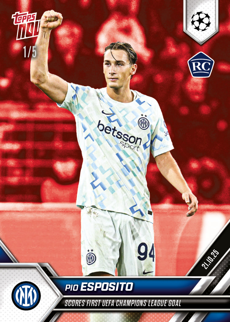 Pio Esposito - 2025-26 UCL Topps NOW - Card 34 - PR: 958 - Image 3