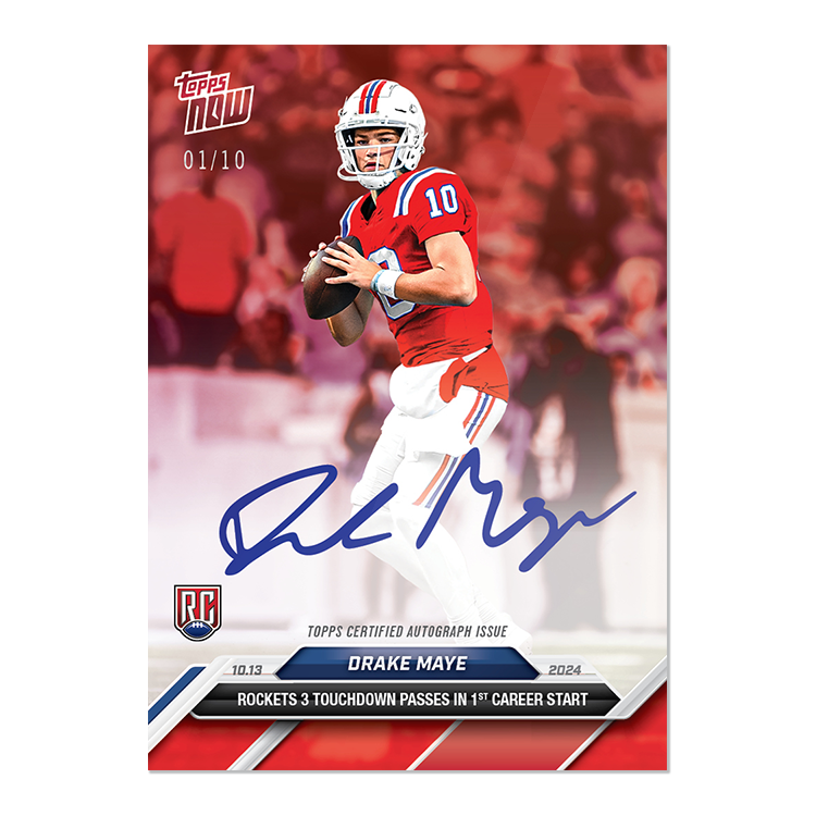Drake Maye - 2024 TOPPS NOW Football Card 10 - LOOK FOR AUTOS - PR: 11,005 - Image 4