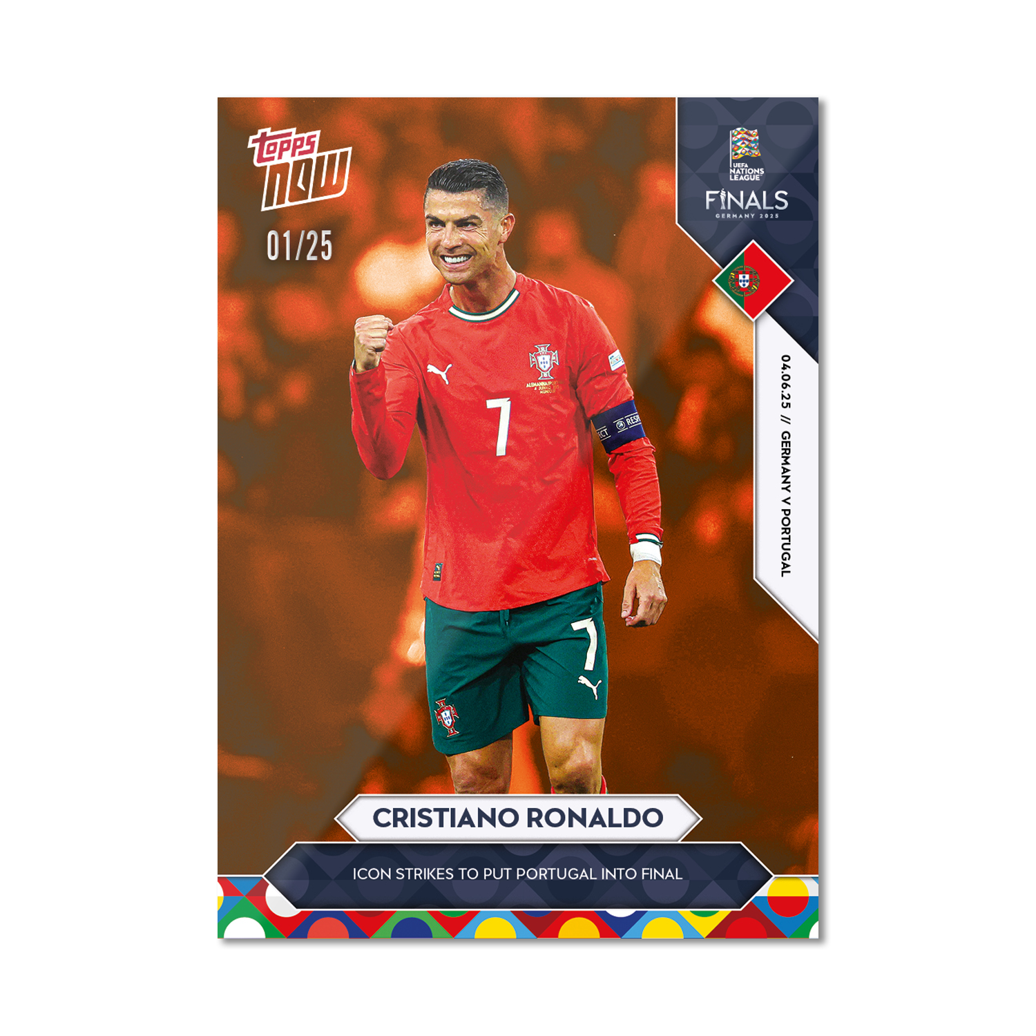 Cristiano Ronaldo - 2025 UEFA Nations League Topps NOW - Card 1 - PR: 8040 - Image 5
