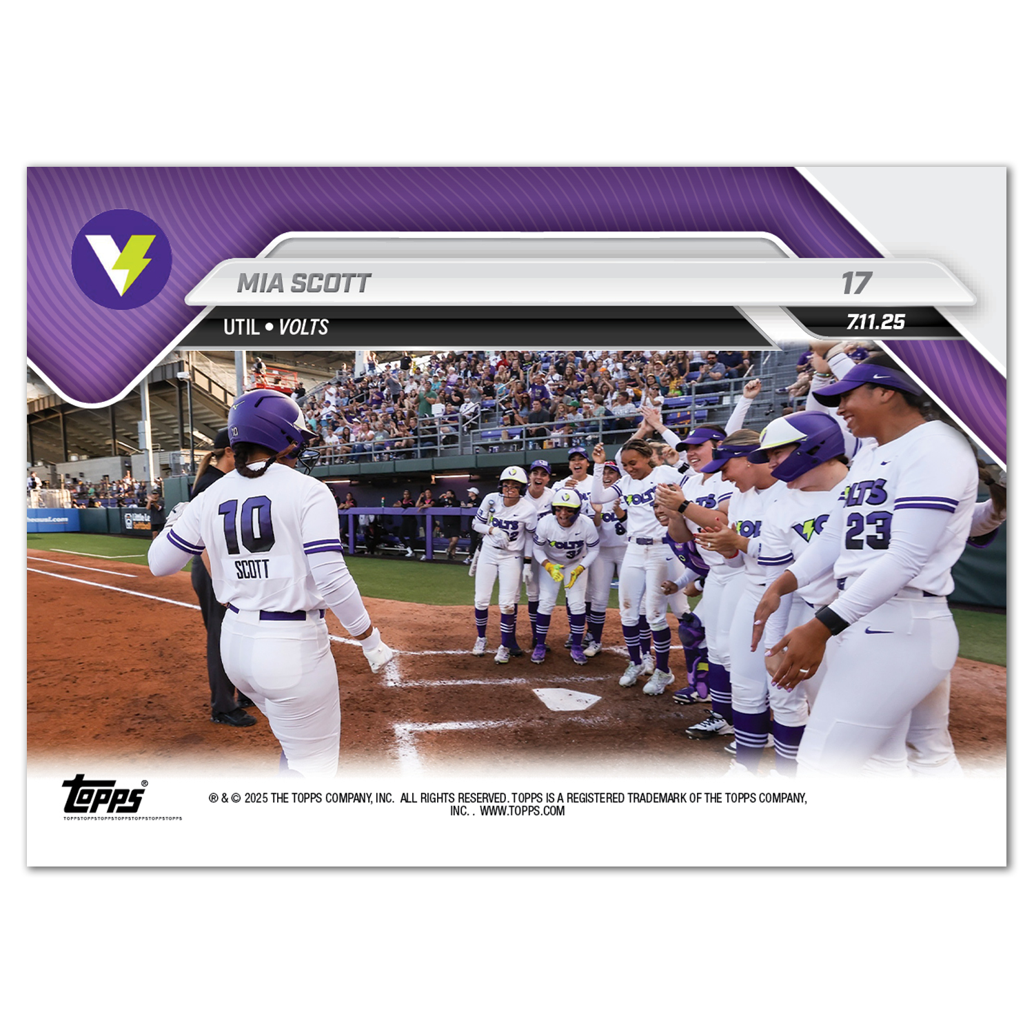 Mia Scott - 2025 AUSL Topps NOW - Card 17 - LOOK FOR AUTOS - PR: 1290 - Image 3