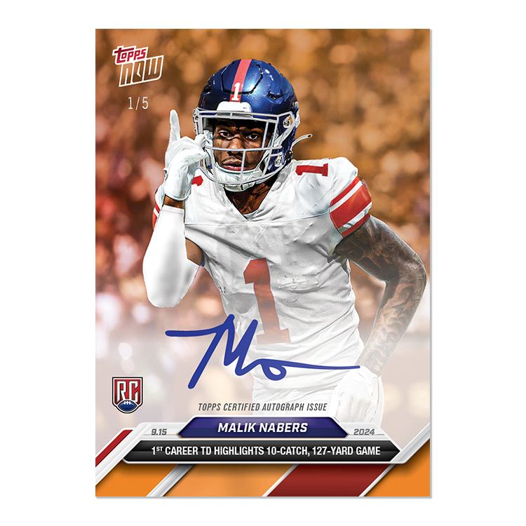 Malik Nabers - 2024 TOPPS NOW Football Card 4 - LOOK FOR AUTOS - PR: 7092 - Image 5