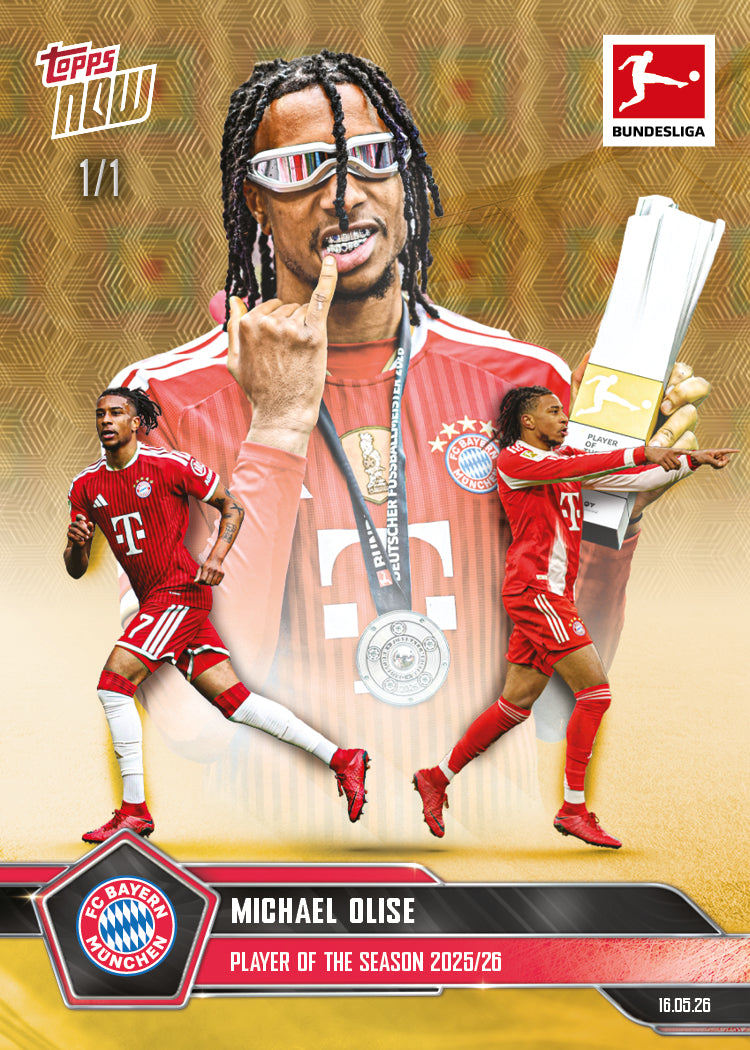 Michael Olise - 2025-26 Bundesliga Topps NOW - Card 196 - PR: 5278 - Image 2