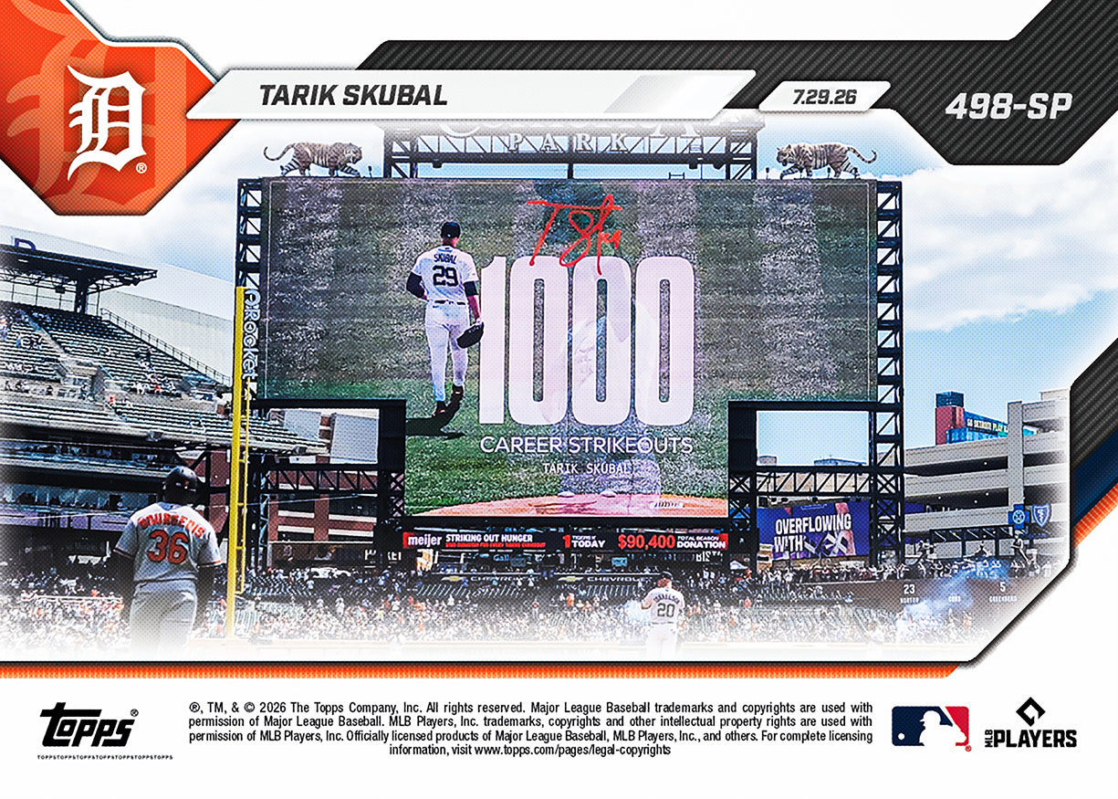 Tarik Skubal - 2026 MLB Topps NOW - Card 498 - PR: 5092 - Image 3