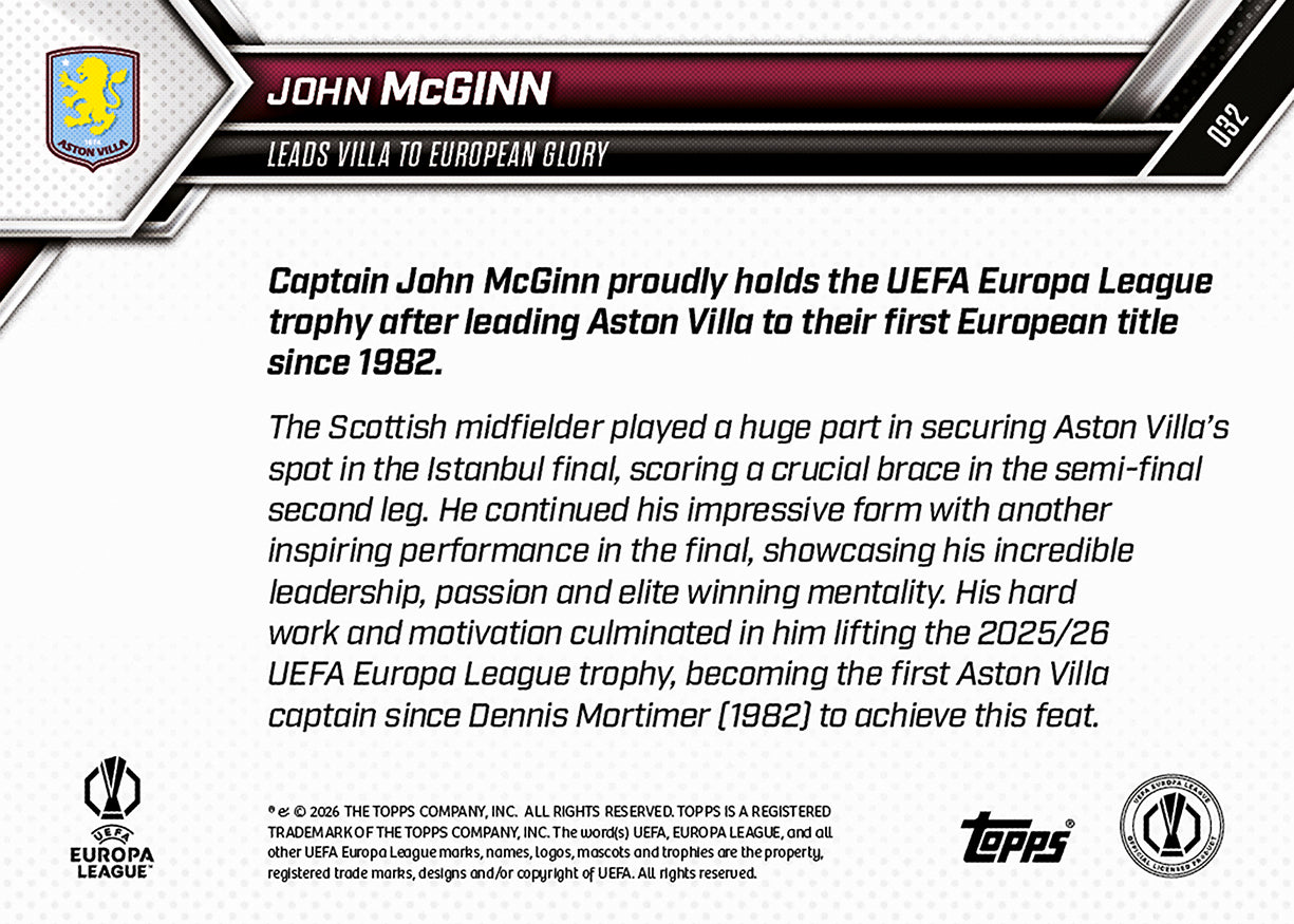 John McGinn - 2025-26 UEL Topps NOW - Card 32 - PR: 1473 - Image 9