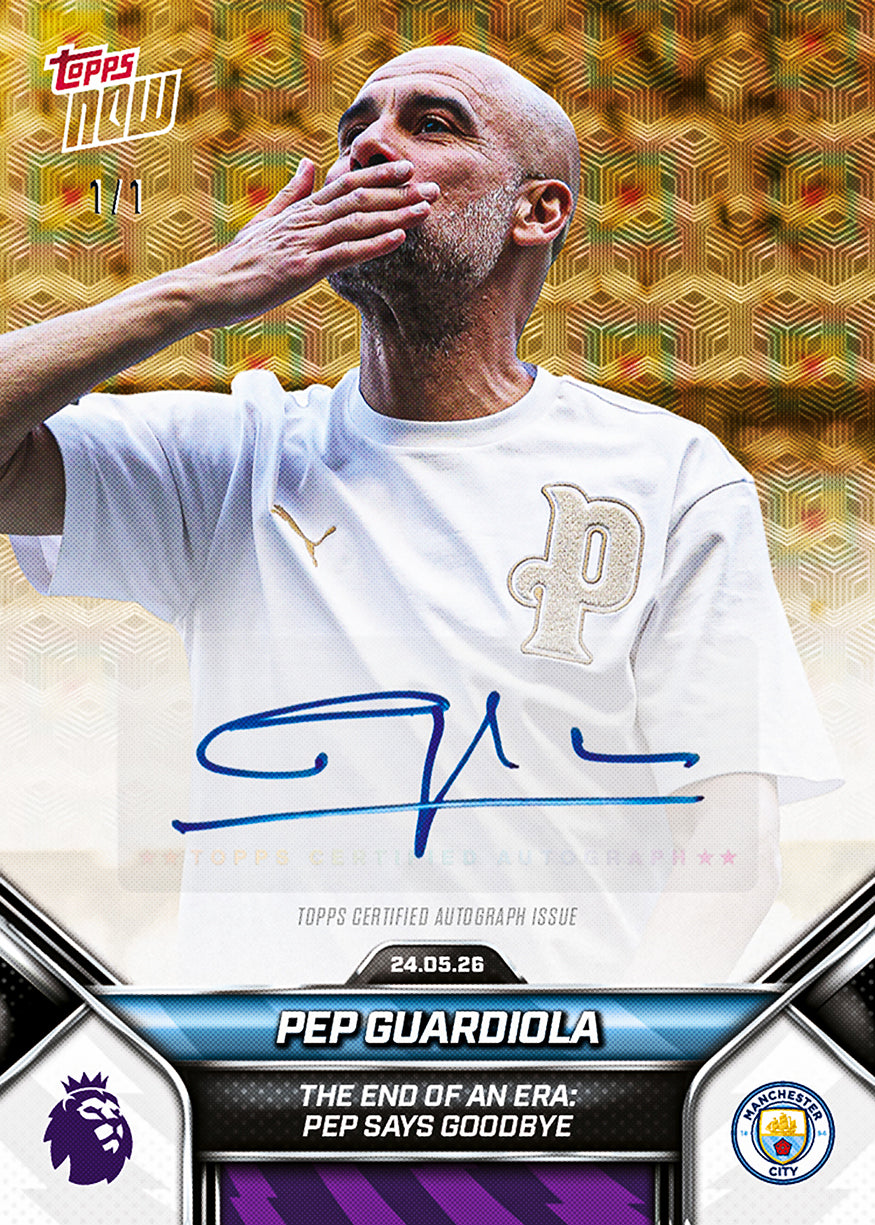 Pep Guardiola - 2025-26 Premier League Topps NOW - Card 201 - PR: 2837 - Image 2