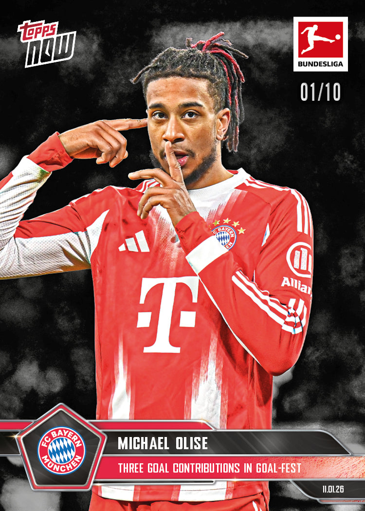 Michael Olise - 2025-26 Bundesliga Topps NOW - Card 92 - PR: 1142 - Image 4