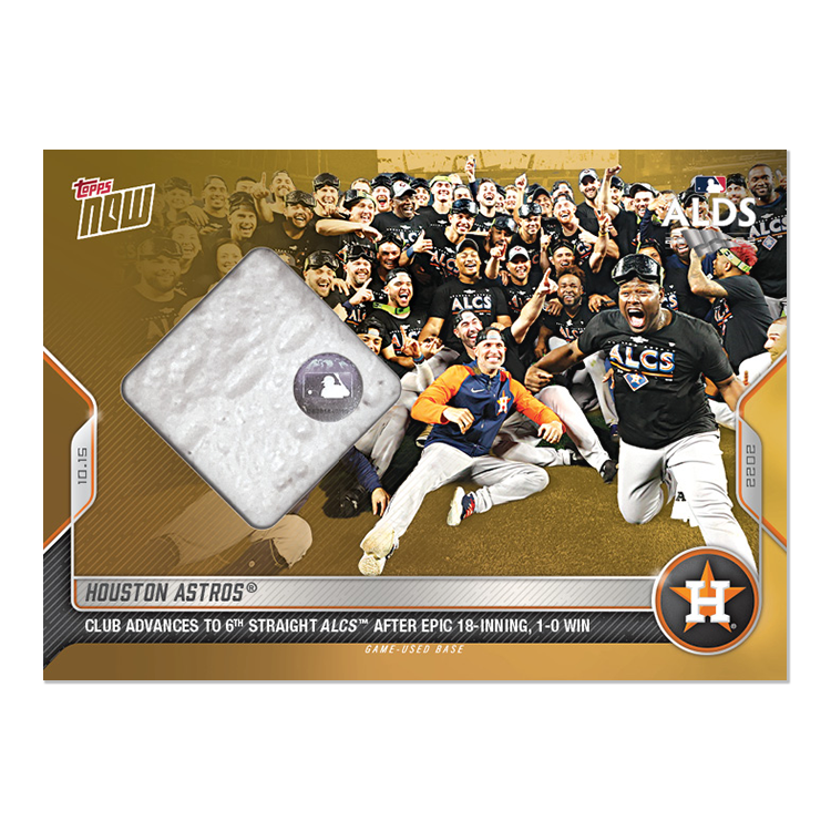 Game-used Base-Relic # to 1 - Houston Astros - 2022 MLB TOPPS NOW Card 1085F