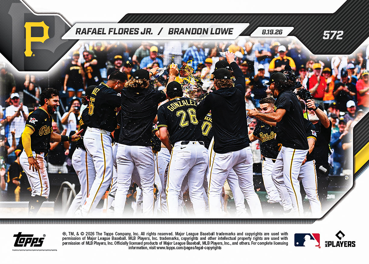 Rafael Flores Jr. / Brandon Lowe - 2026 MLB Topps NOW - Card 572 - PR: 752 - Image 2