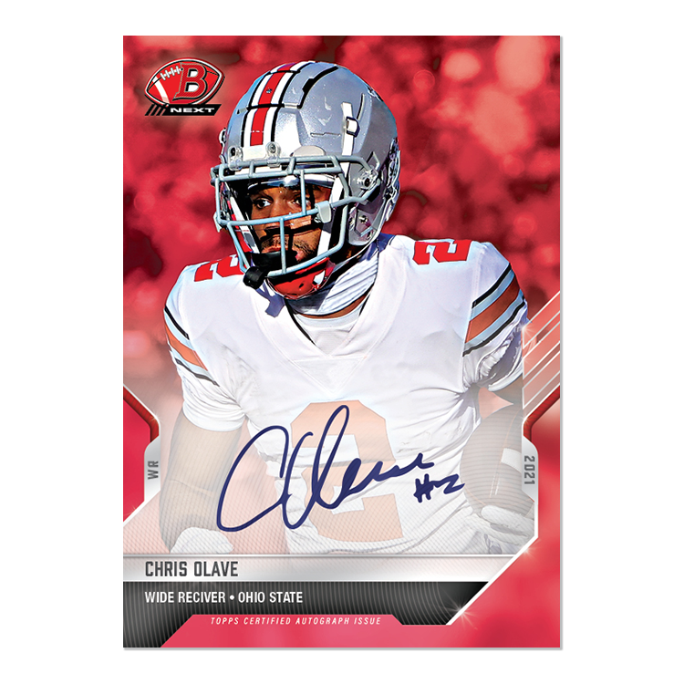 On-Card Auto # to 10 - Chris Olave - 2021 Bowman NEXT TOPPS NOW Football Card 1D