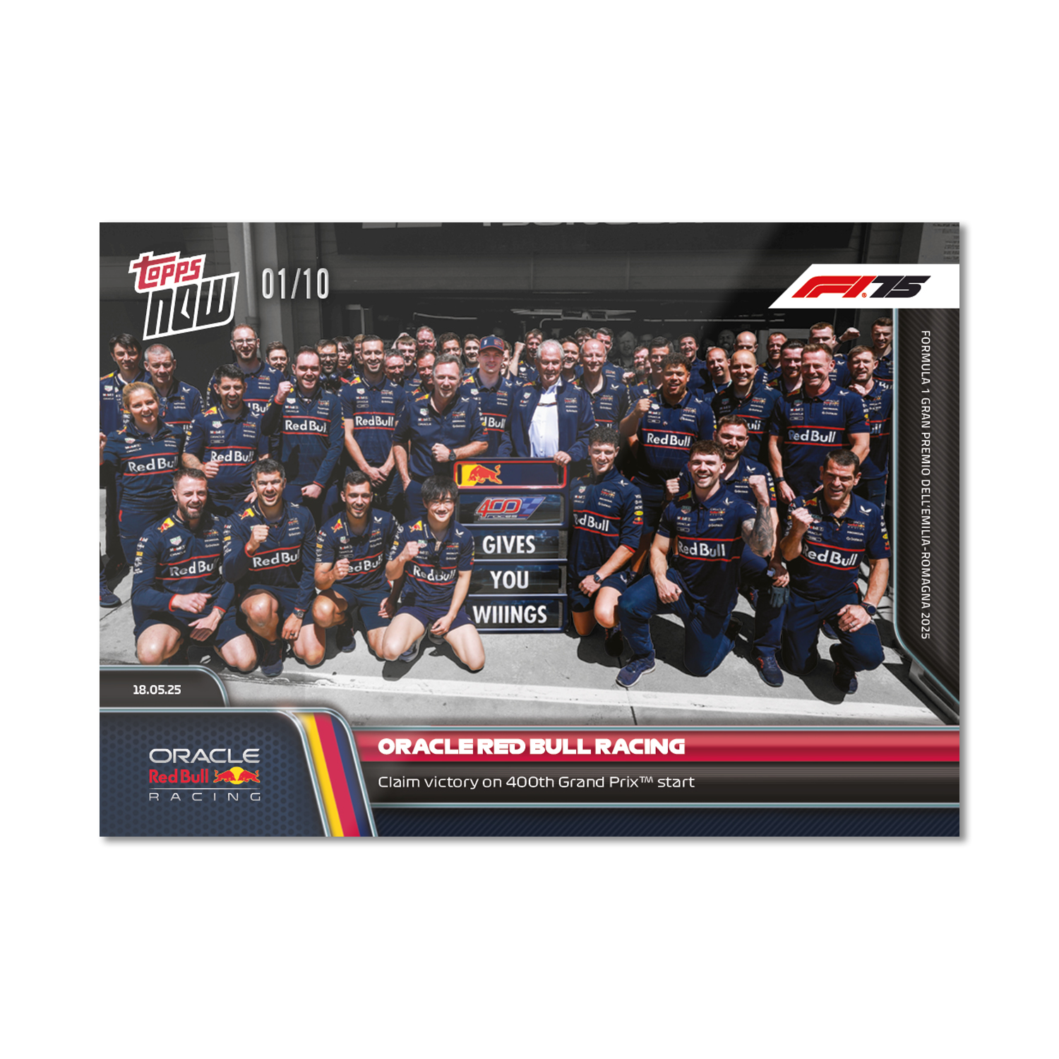 Oracle Red Bull Racing - 2025 Formula 1 Topps NOW - Card 38 - PR: 1070 - Image 5
