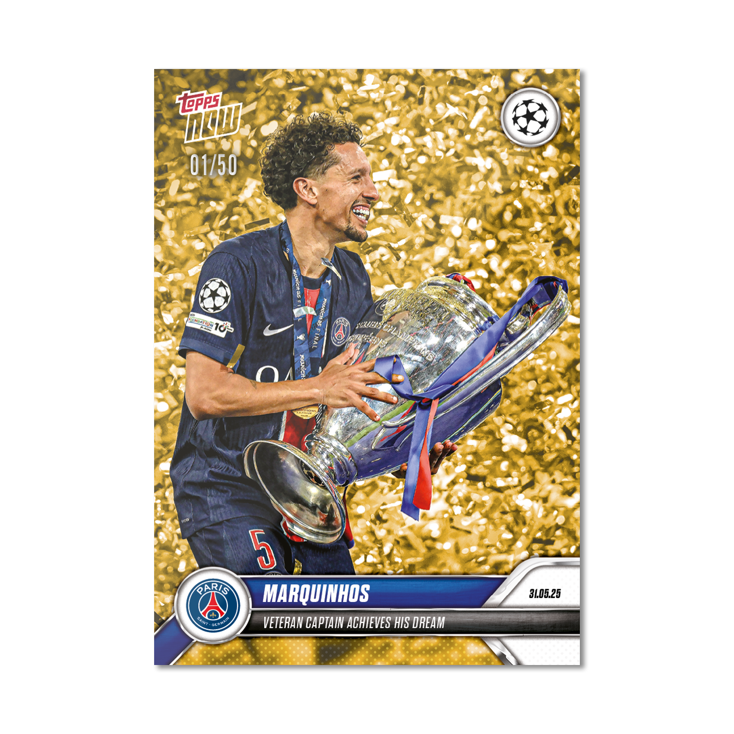 Marquinhos - 2024-25 UCL Topps NOW - Card 160 - LOOK FOR AUTO - PR: 1299 - Image 7