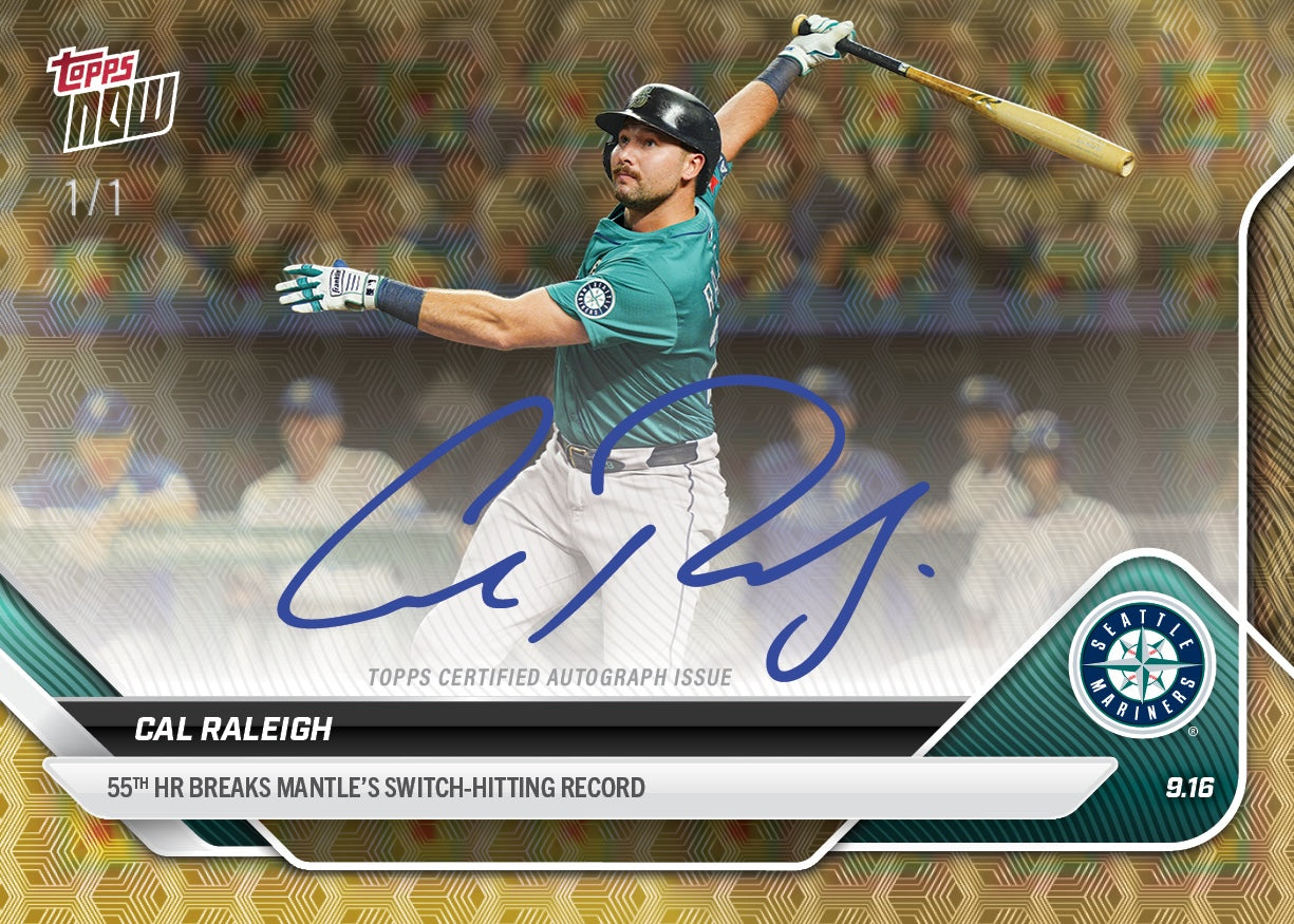 Cal Raleigh / Mickey Mantle - 2025 MLB Topps NOW - Card 719 - LOOK FOR AUTOS AND DUAL AUTO - PR: 25722 - Image 2