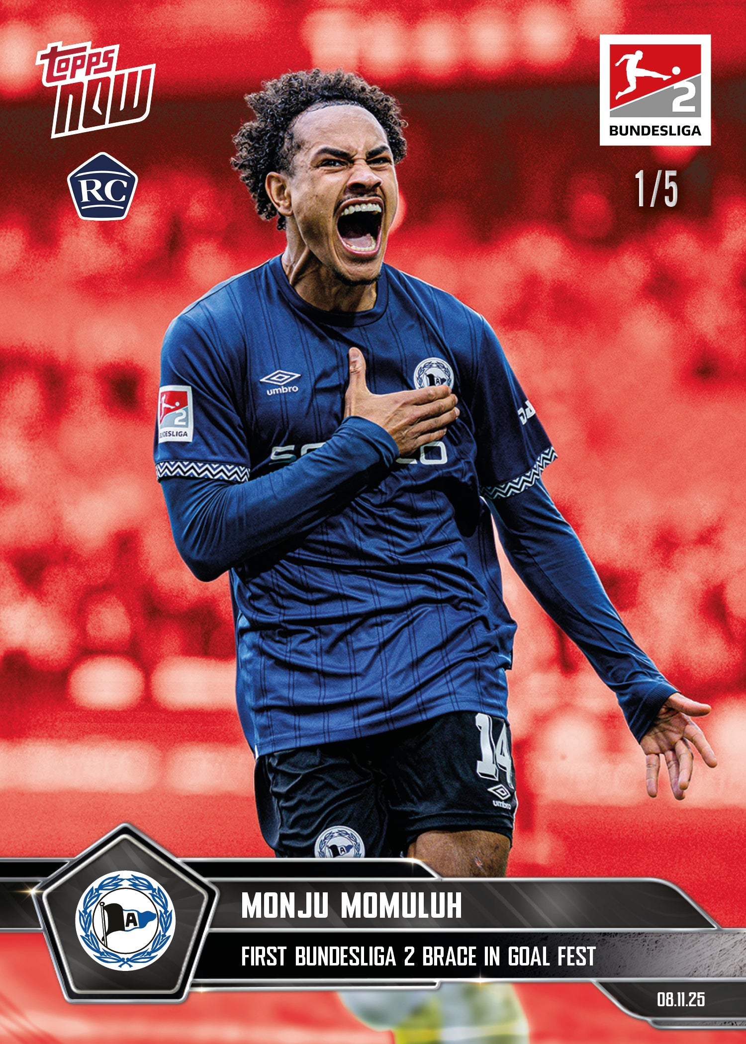 Monju Momulu - 2025-26 Bundesliga Topps NOW - Card 60 - PR: 290 - Image 3