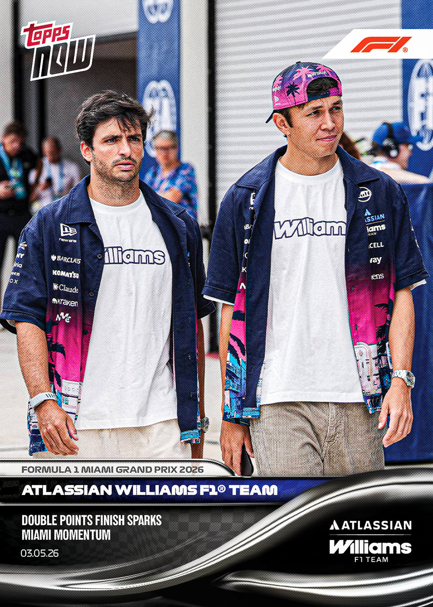 Atlassian Williams F1 Team - 2026 Formula 1 Topps NOW - Card 28 - PR: 1529