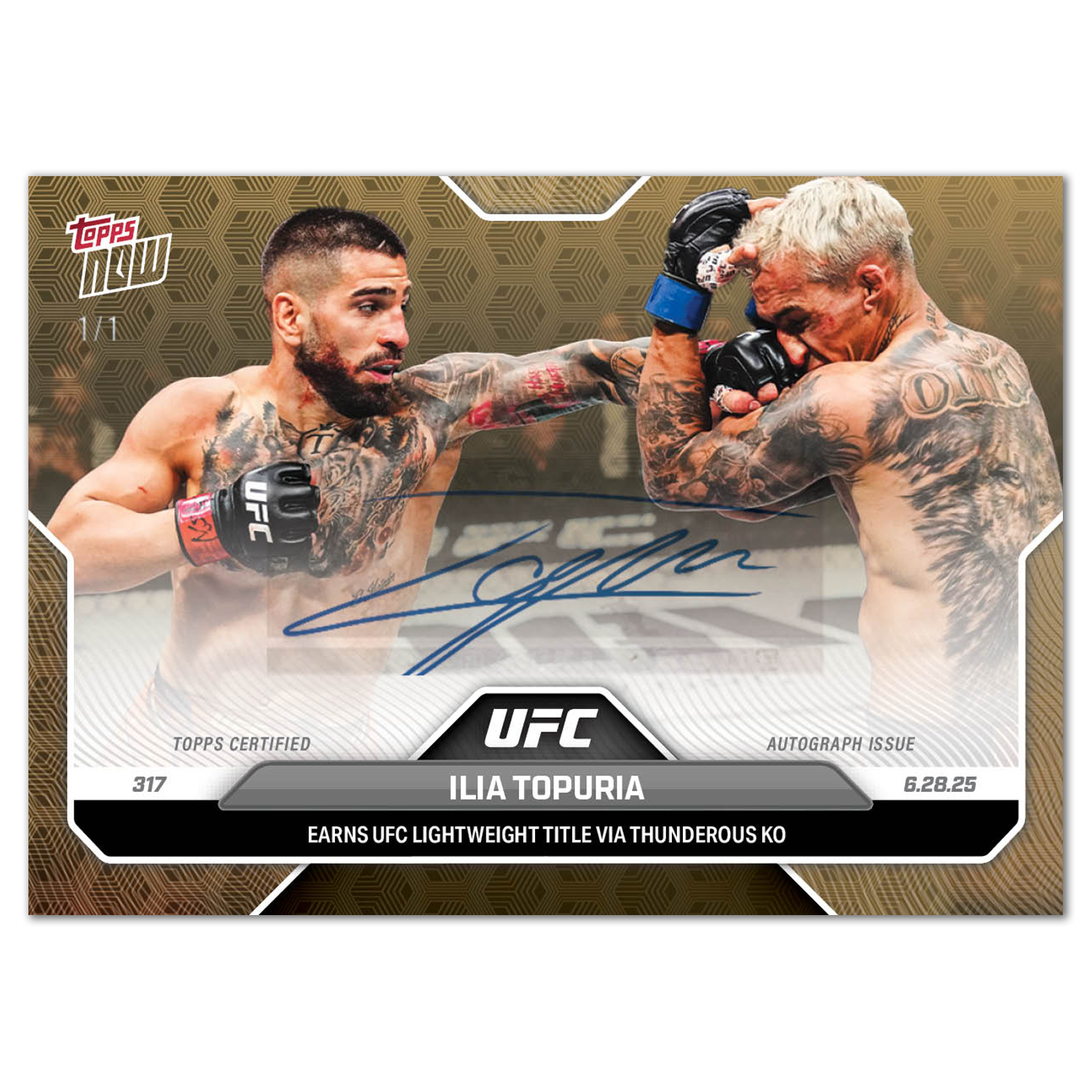 Ilia Topuria - 2025 UFC Topps NOW - Card 18 - LOOK FOR AUTOS - PR: 7131 - Image 2