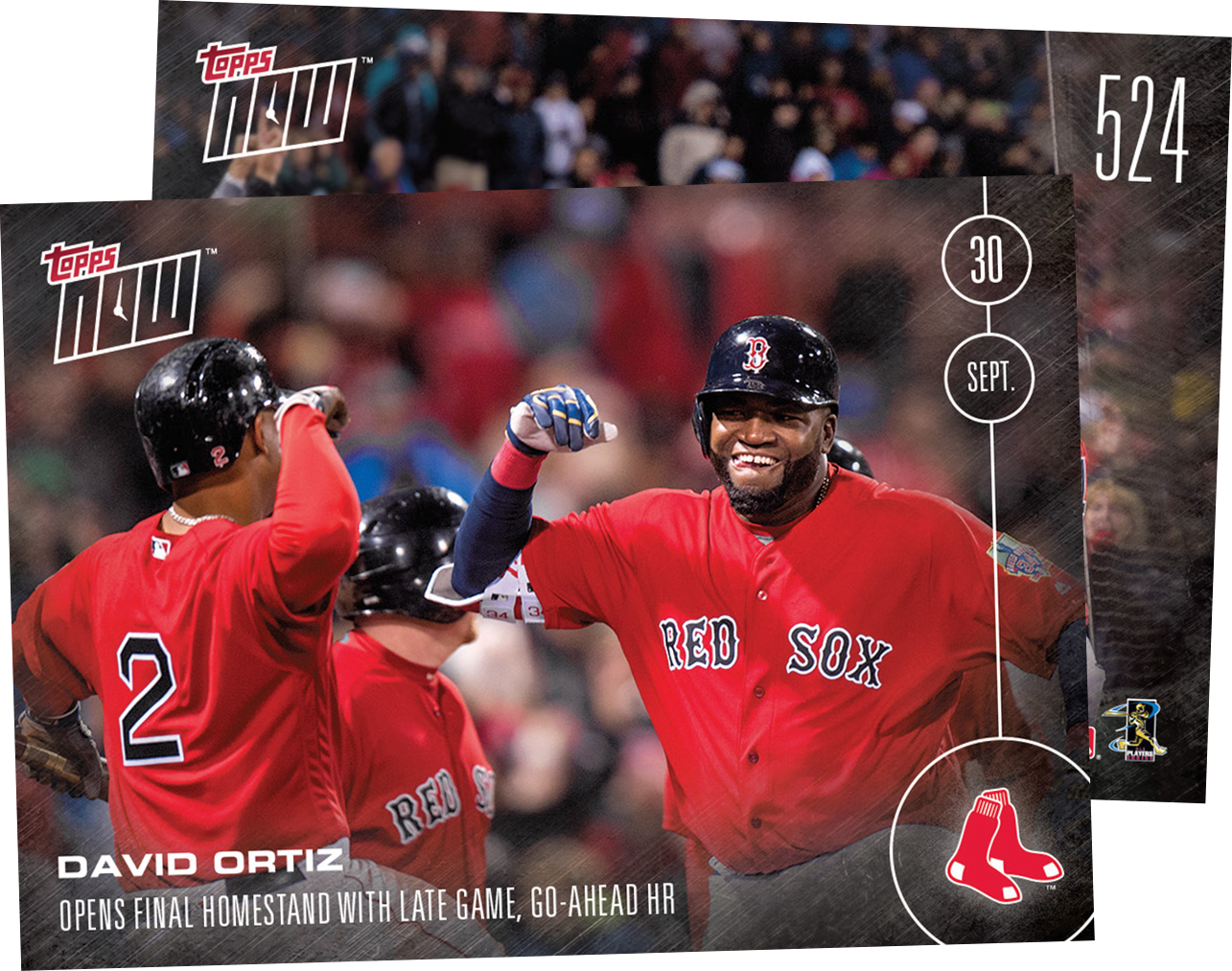 David Ortiz - 9/30/16 TOPPS NOW Card 524 - Print Run: 542