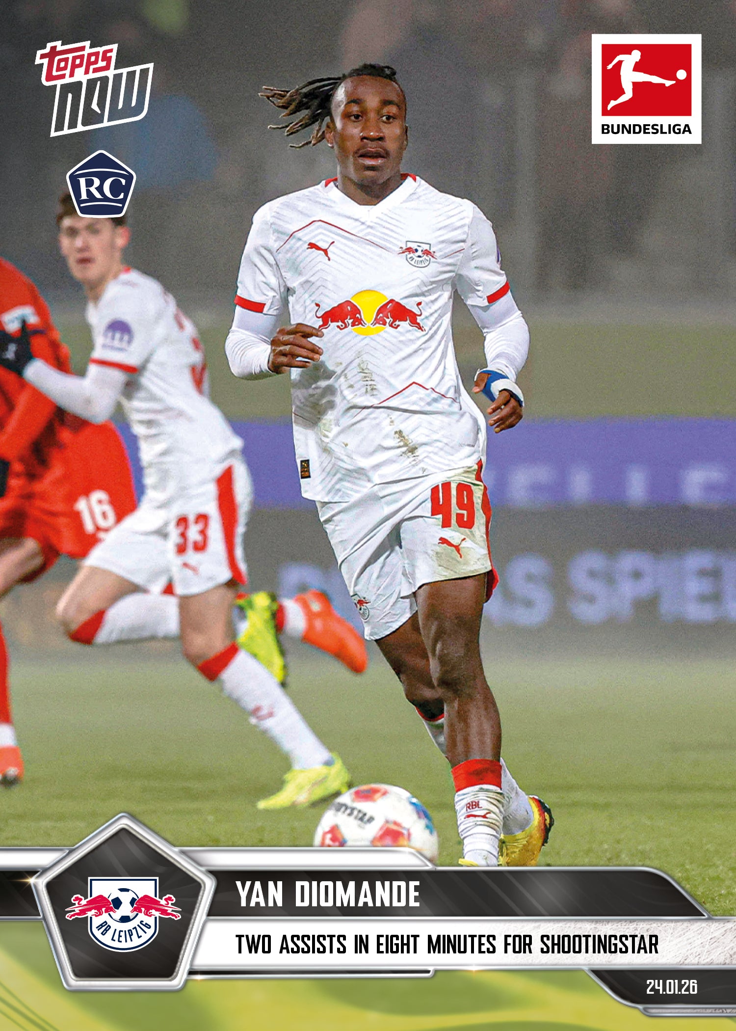 Yan Diomande - 2025-26 Bundesliga Topps NOW - Card 109 - PR: 1629