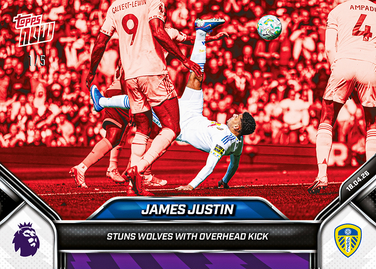 James Justin - 2025-26 Premier League Topps NOW - Card 173 - PR: 244 - Image 3