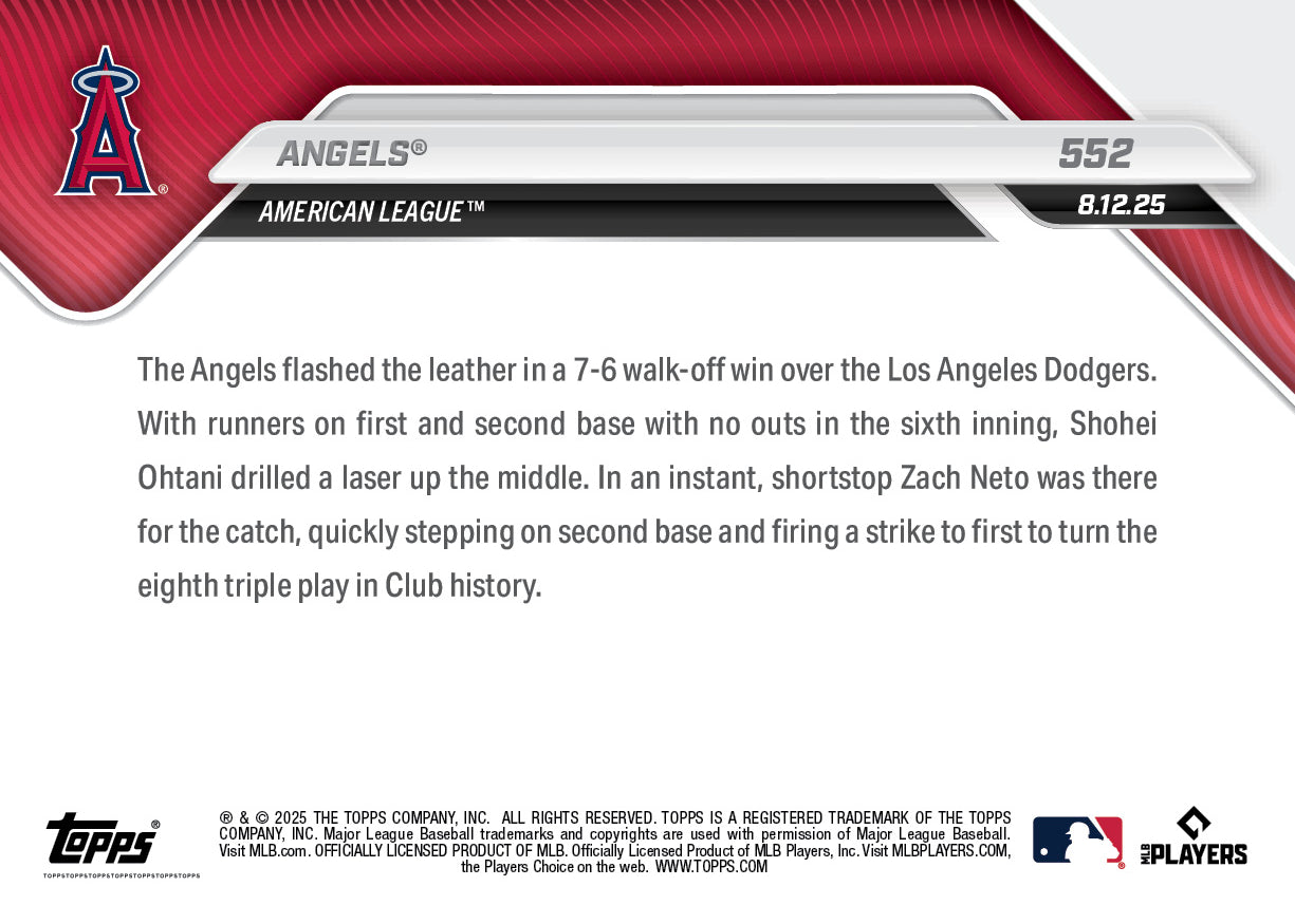 Angels - 2025 MLB Topps NOW - Card 552 - PR: 908 - Image 2