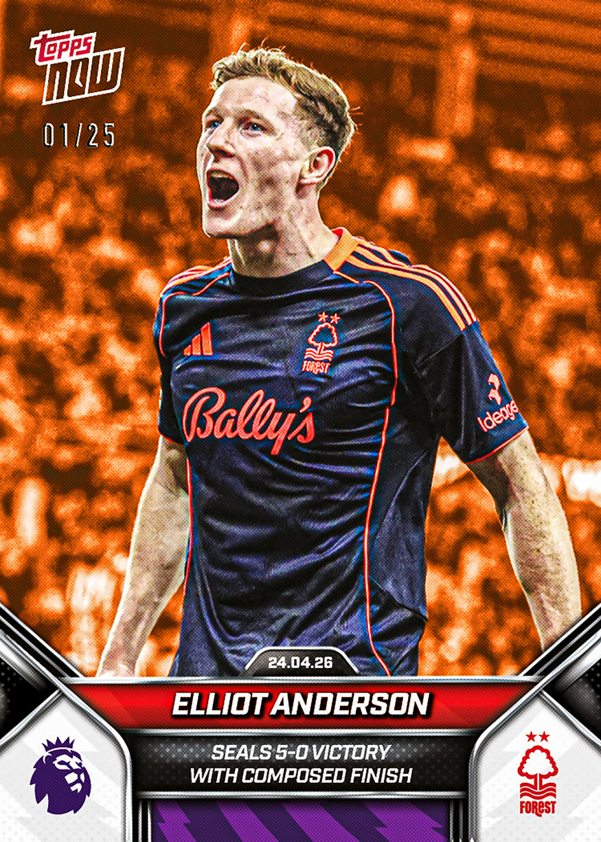 Elliot Anderson - 2025-26 Premier League Topps NOW - Card 180 - PR: 297 - Image 5