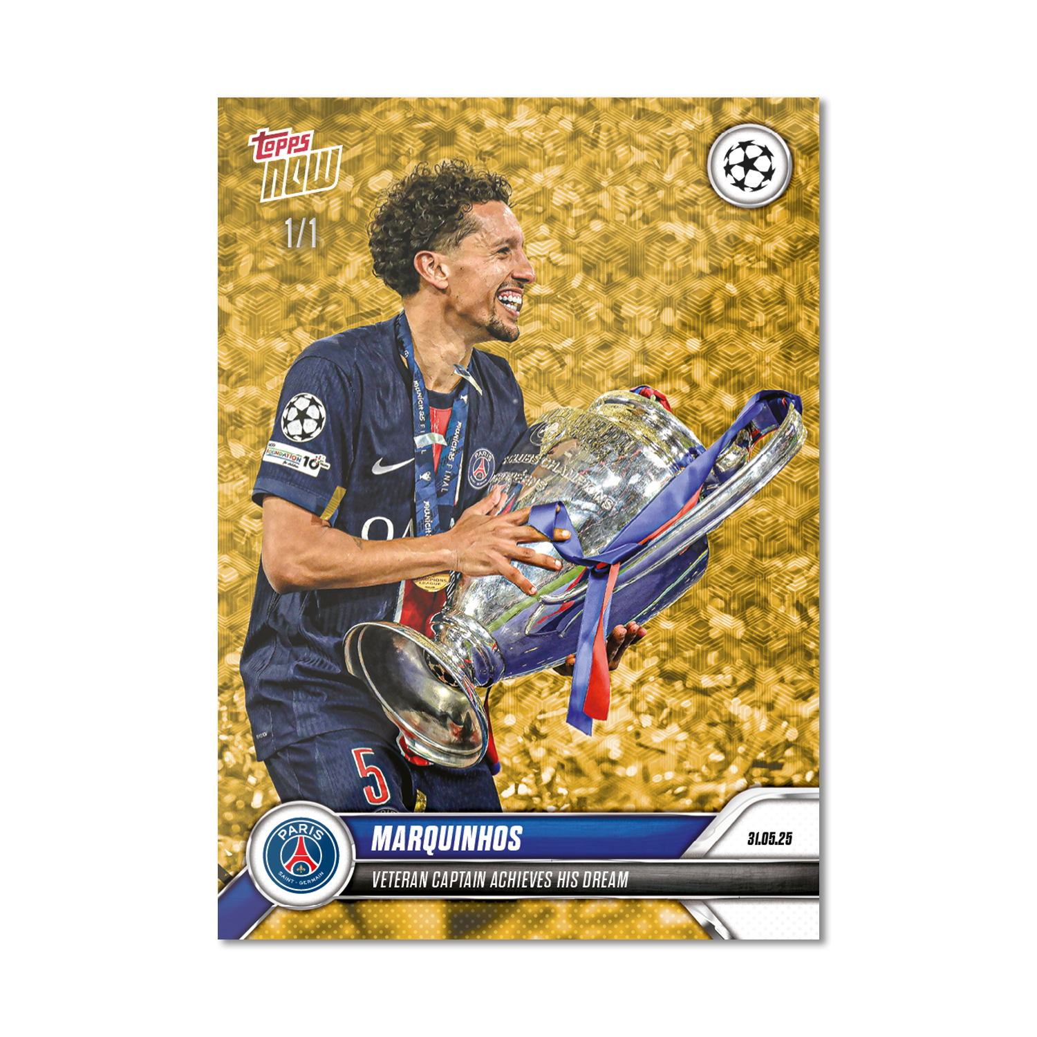 Marquinhos - 2024-25 UCL Topps NOW - Card 160 - LOOK FOR AUTO - PR: 1299 - Image 3