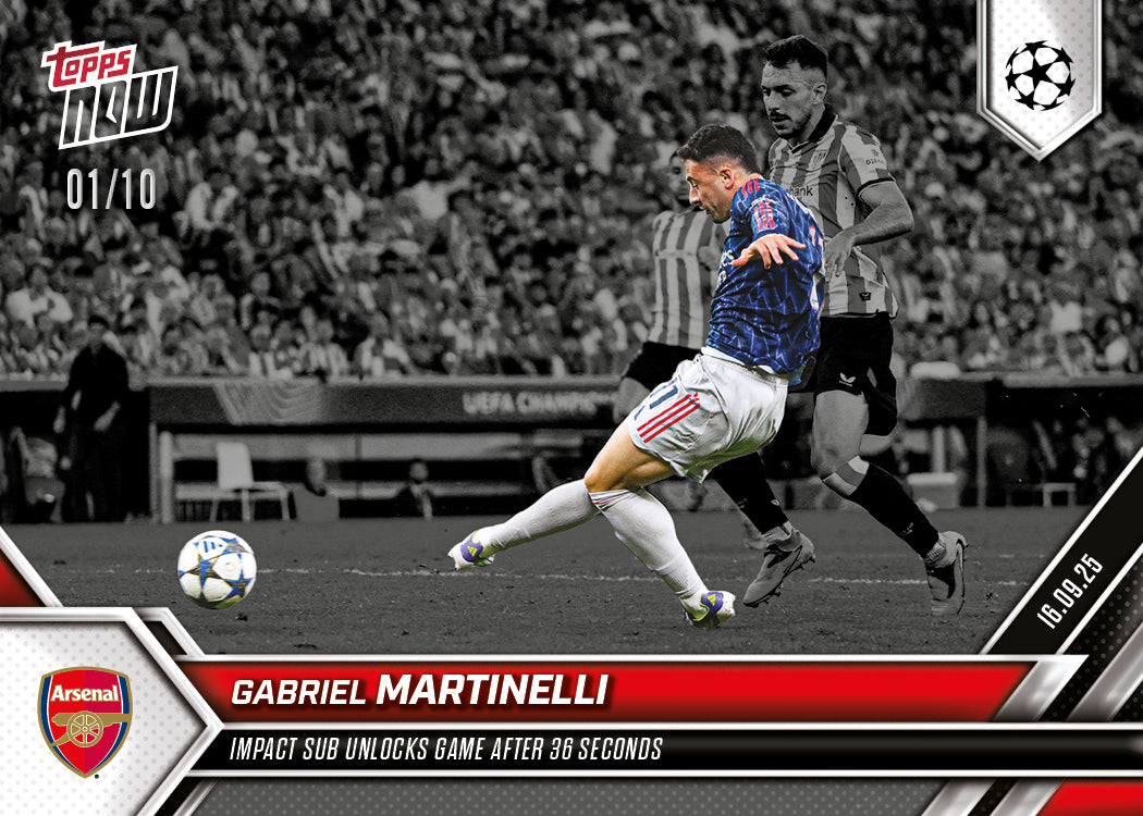 Gabriel Martinelli - 2025-26 UCL Topps NOW Card 9 - PR: 387 - Image 4