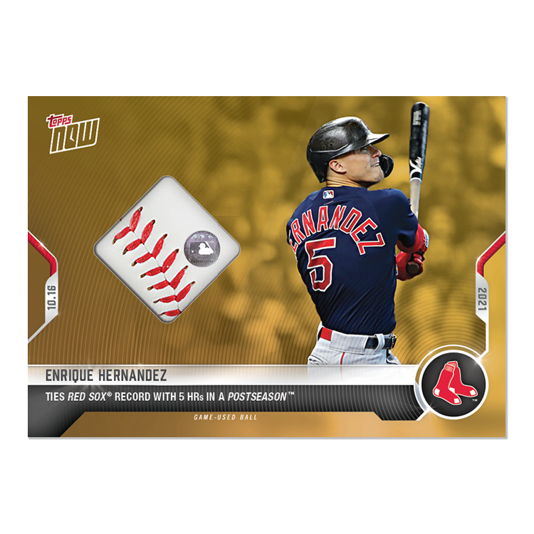 Game-used Ball Relic # to 1 - Enrique Hernandez - 2021 MLB TOPPS NOW Card 976C