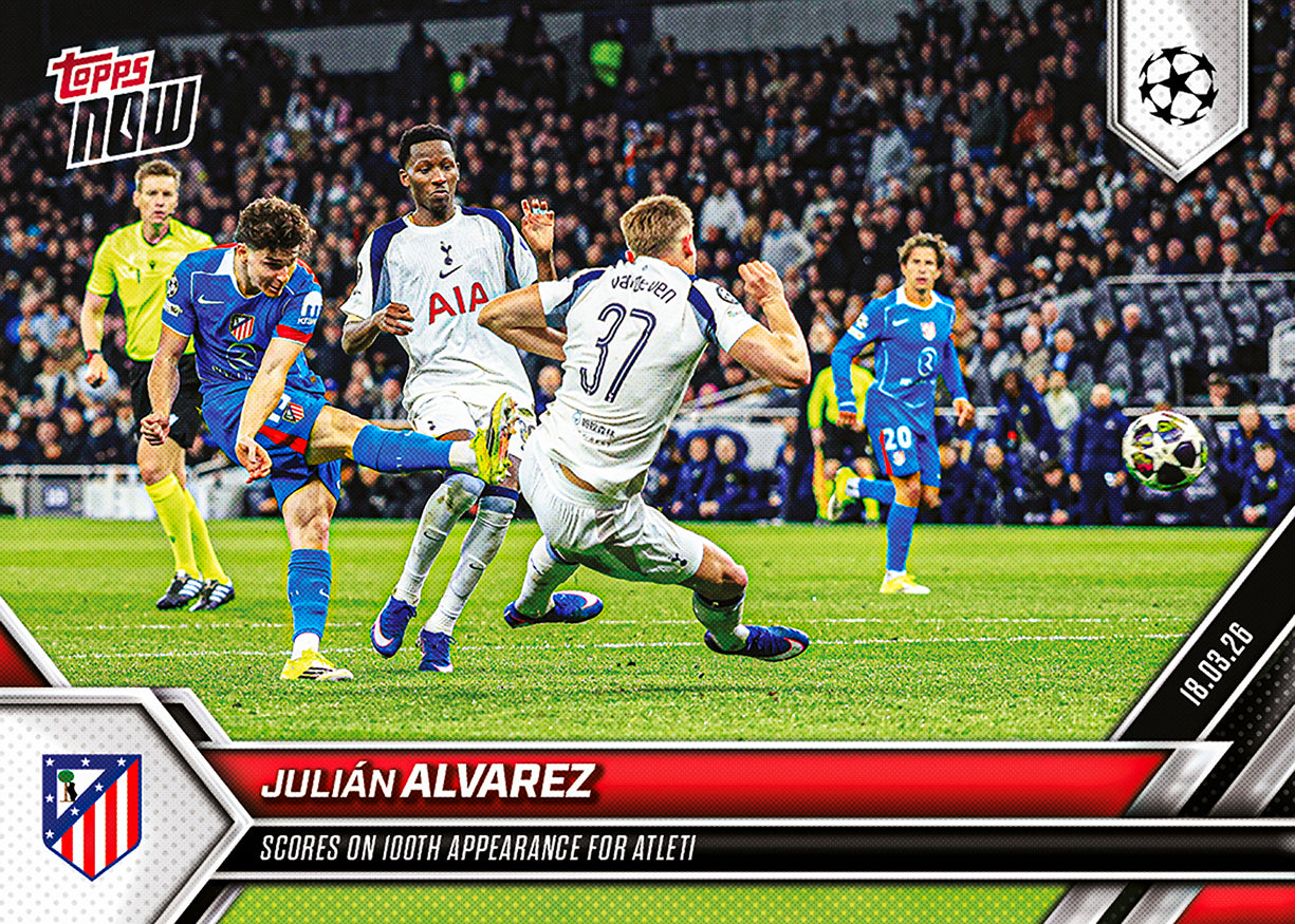 Julián Alvarez - 2025-26 UCL Topps NOW - Card 115 - PR: 310